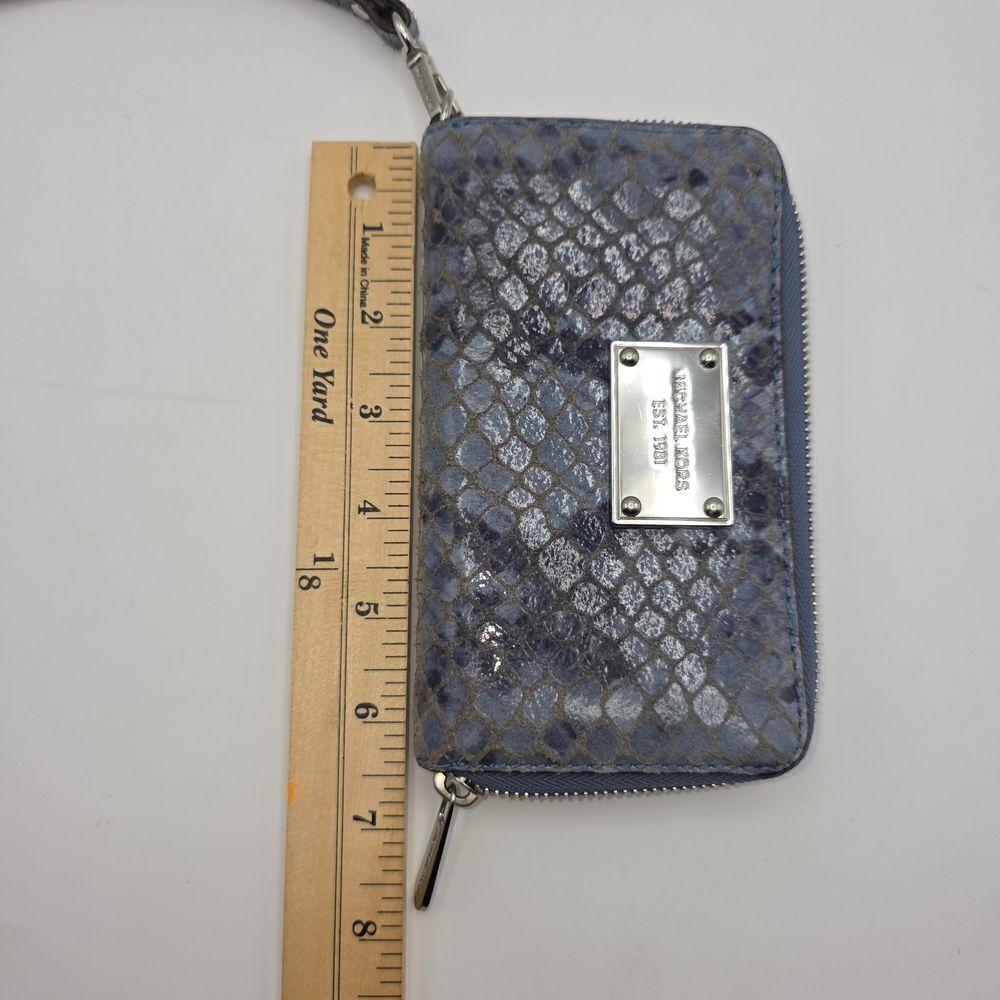 Michael Kors Bedford Blue Python Wallet - Picture 9 of 16
